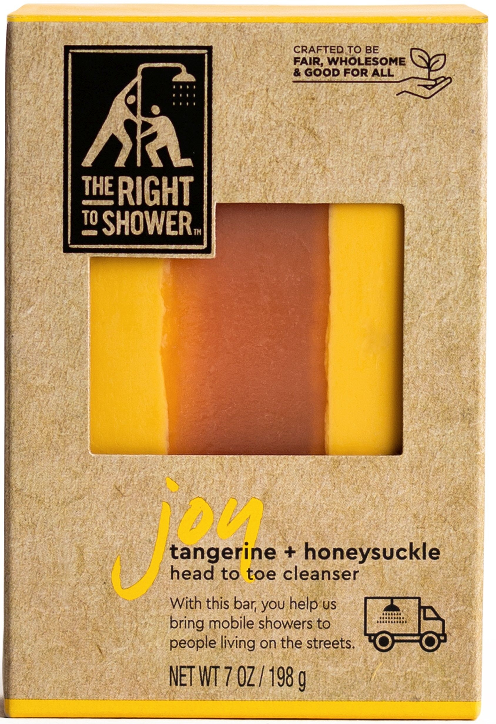 The Right To Shower Joy Yellow Tangerine and Honeysuckle Bar Soap, 7 Ounce - 3 count per pack -- 12 per case