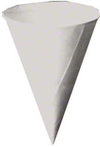 Konie White Drywax Rolled Rim Cone Cup, 4.5 Ounce - 200 count per pack -- 25 packs per case