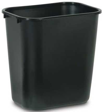 Rubbermaid Medium Black Wastebasket, 28 Quart