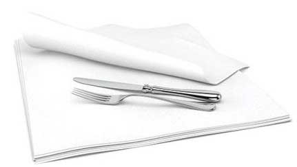 Cascades Signature 1 Ply White DRC Dinner Flat Napkin, 14 x 14 inch -- 1000 per case