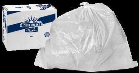 Performance Plus Clear 0.35 Mil High Density Interleaved Can Liner, 33 x 39 inch - 25 per roll -- 20 rolls per case