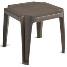 Grosfillex Miami Bistro Bronze Mist Stacking Low Table, 17 x 17 inch -- 30 per case.