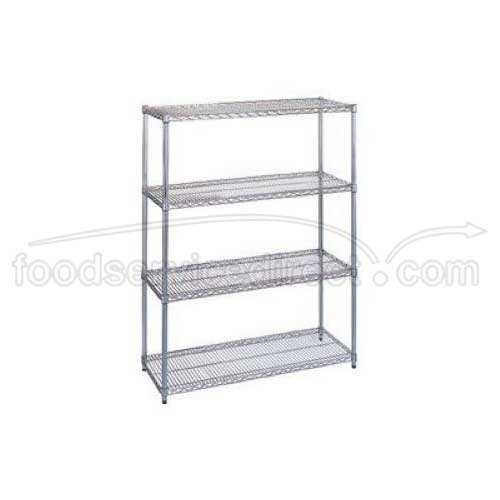 Wesco Chrome-Plated Wire Shelving, Starter Unit - 18 x 36 x 86 inch Size -- 1 kit.