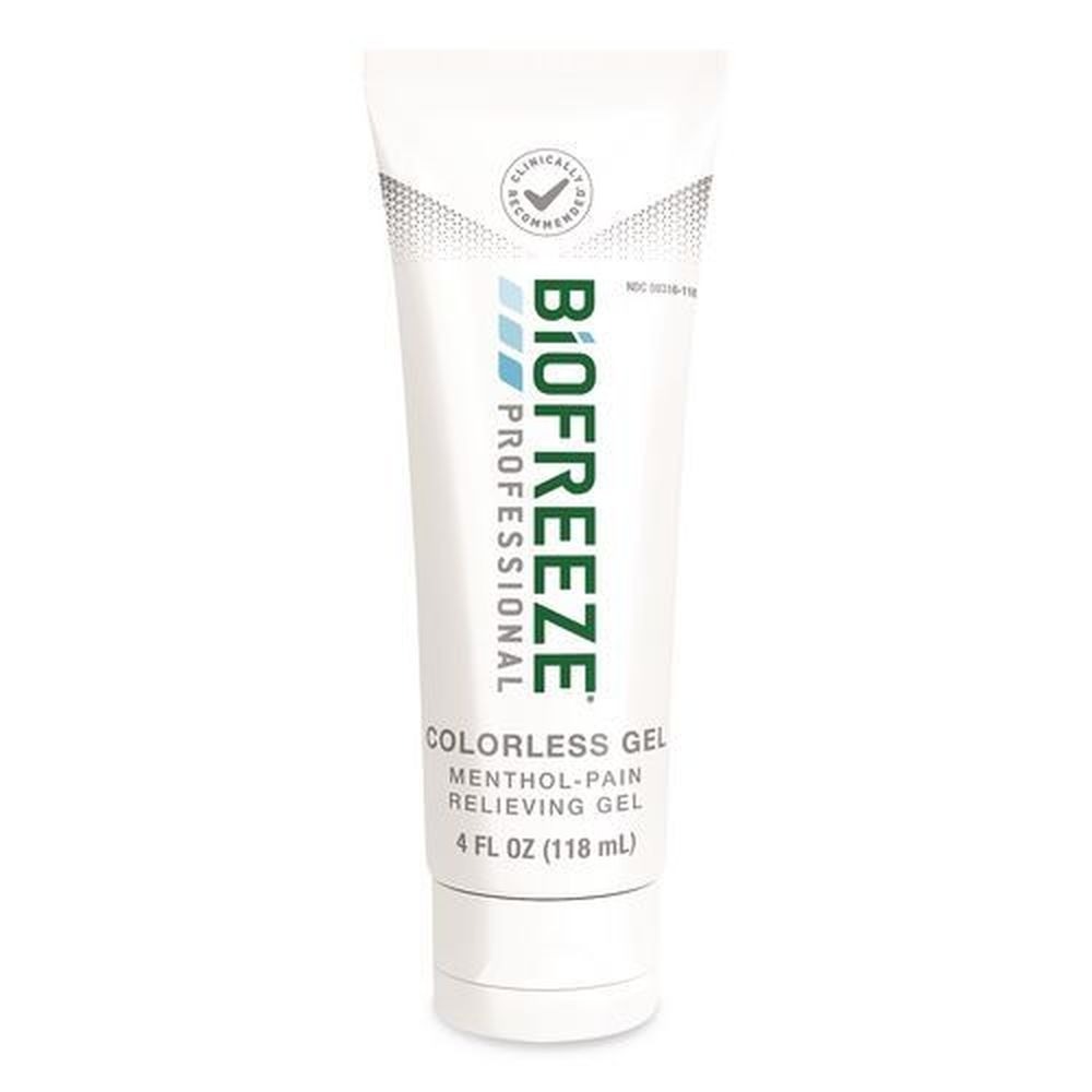 Biofreeze Professional Colorless Topical Analgesic Pain Reliever Gel, 4 Ounce Tube