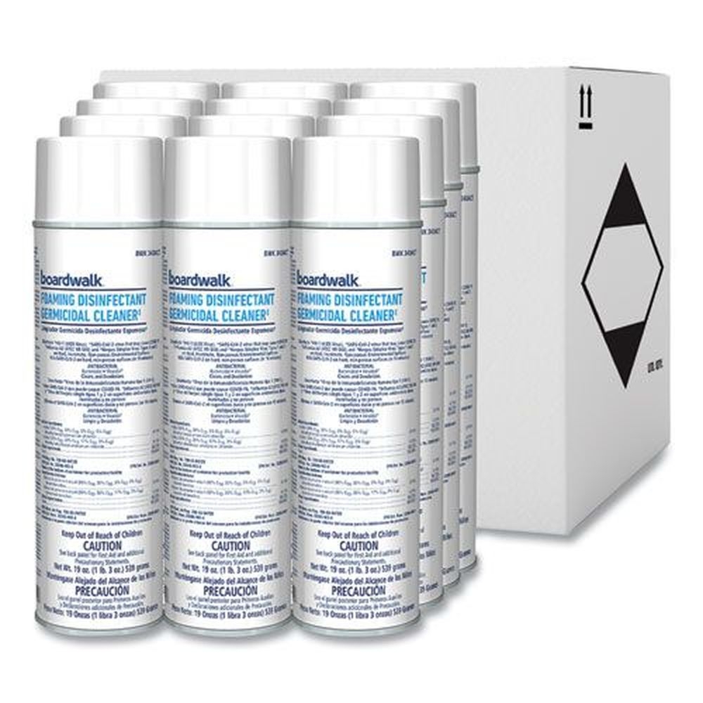 Boardwalk Flowery Scent Foaming Disinfectant Germicidal Cleaner, 19 Ounce Aerosol Can -- 12 per case