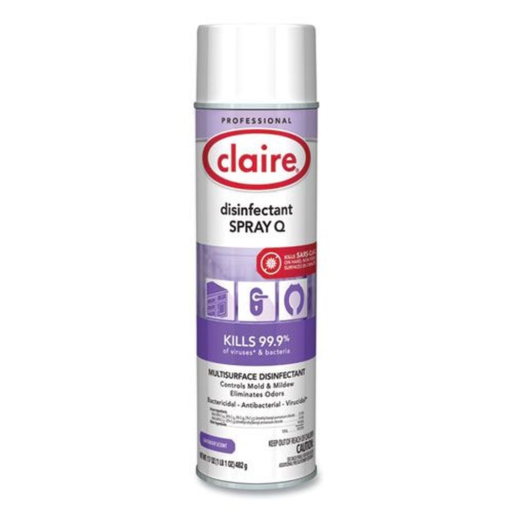 Claire Lavender Scent Spray Q Disinfectant, 17 Ounce Aerosol Spray -- 12 per case