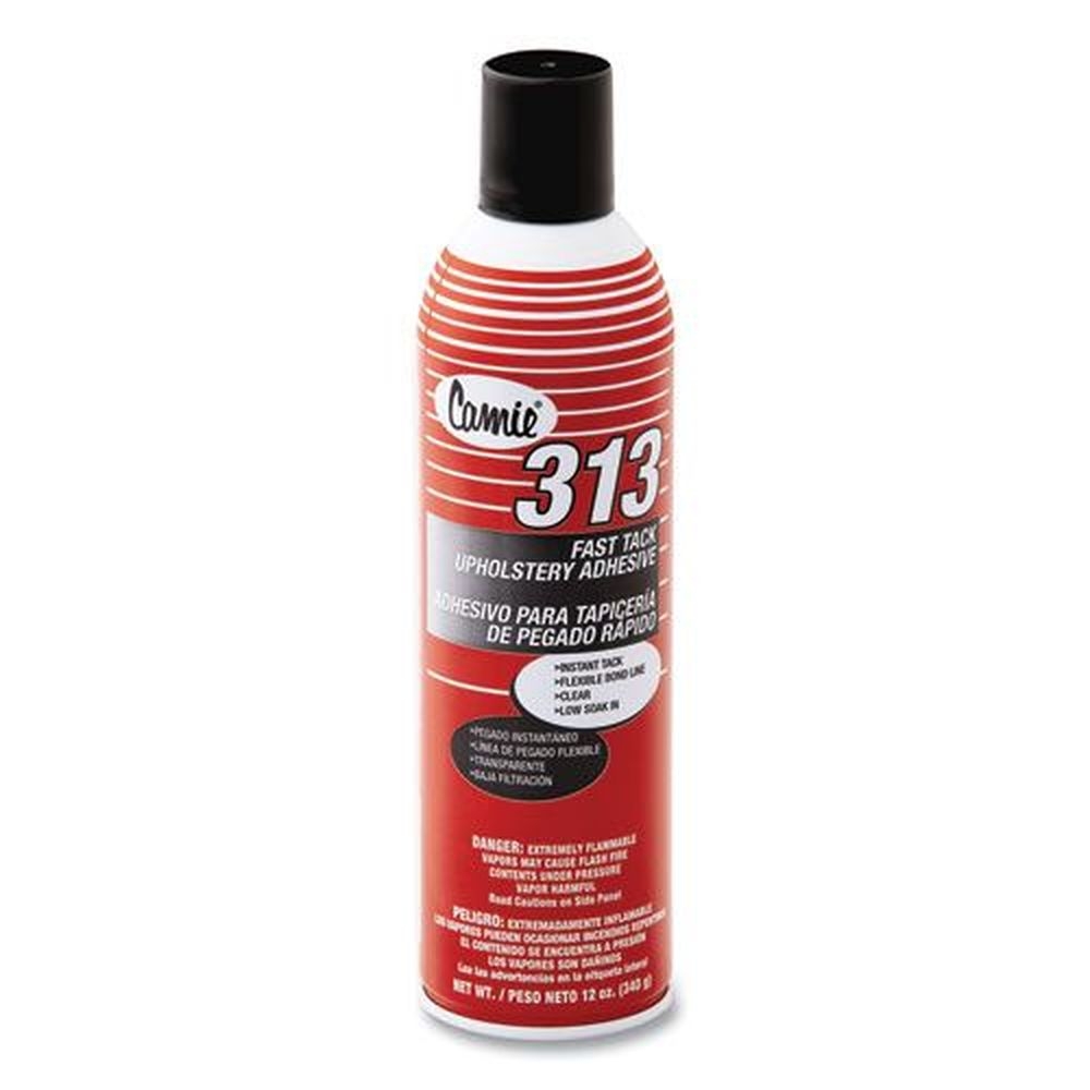 Camie 313 Fast Tack Dries Clear Upholstery Adhesive, 12 Ounce Aerosol Spray -- 12 per case