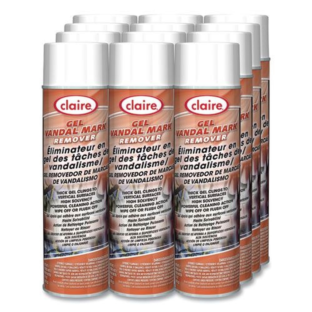 Claire Gel Vandal Mark Remover, 15 Ounce Aerosol Spray -- 12 per case