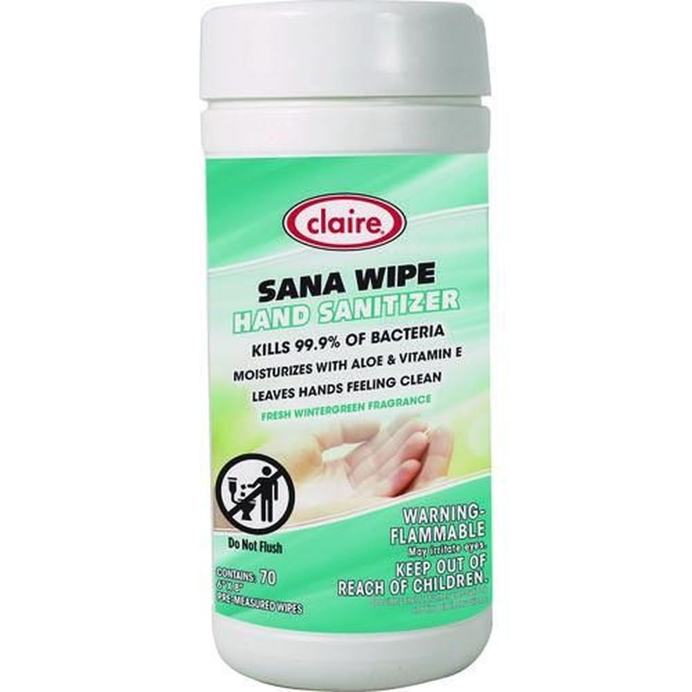 Claire Fresh Wintergreen Scent White Sana Wipe, 8 x 6 inch -- 12 per case