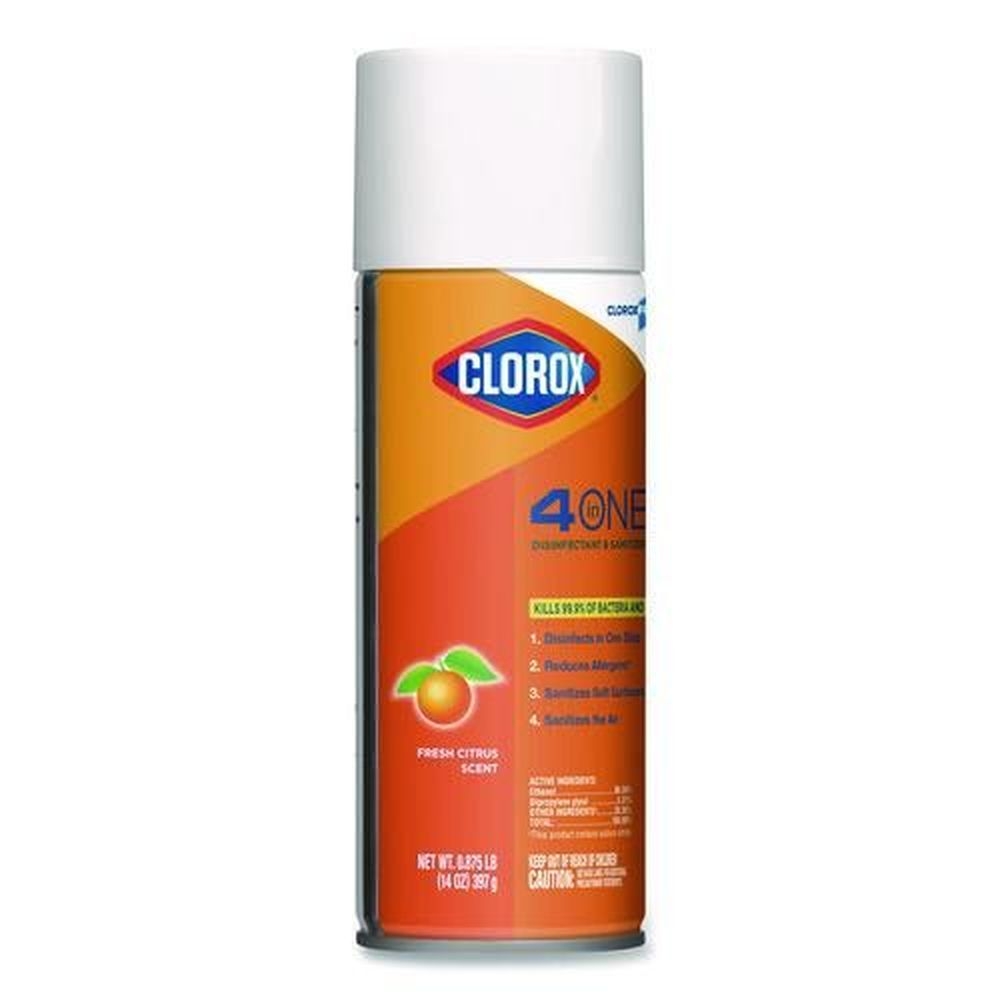 Clorox Citrus 4-In-One Disinfectant and Sanitizer, 14 Ounce Aerosol Spray
