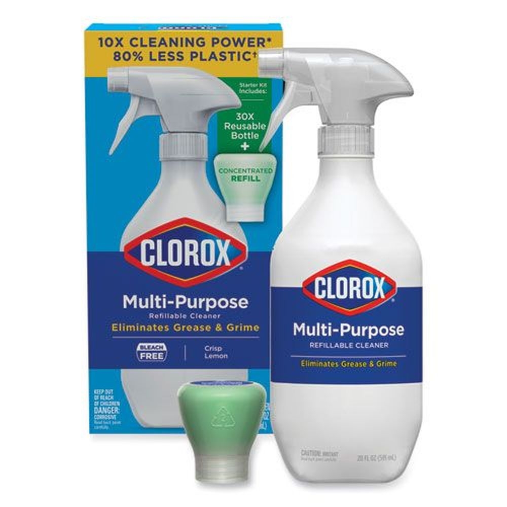 Clorox Crisp Lemon Scent Multipurpose Degreaser Cleaner Refillable Starter Kit