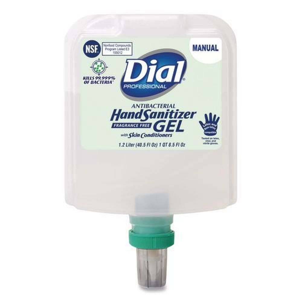 Dial Professional Fragrance-Free Antibacterial Gel Hand Sanitizer Refill for Dial 1700 Dispenser, 1.2 Liter Refill -- 3 per case