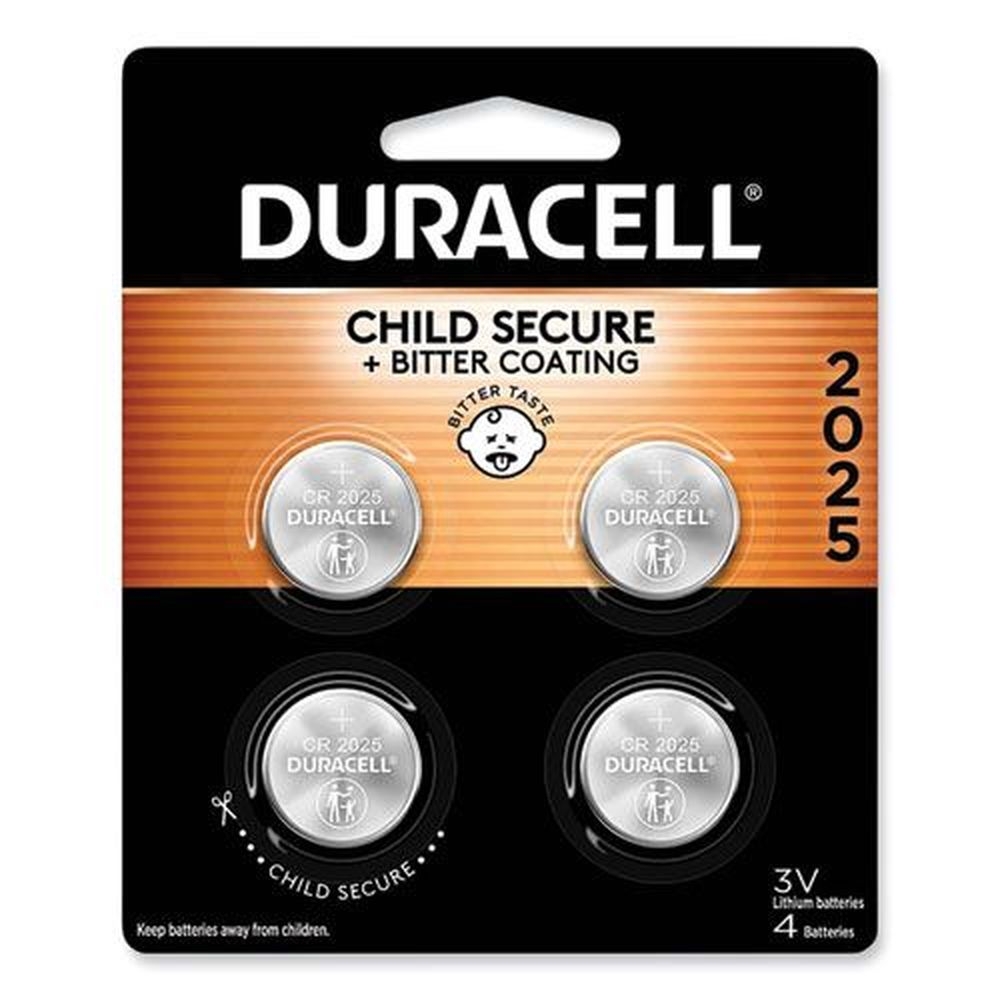 Duracell 2025 Lithium Coin Batteries with Bitterant, 4 count