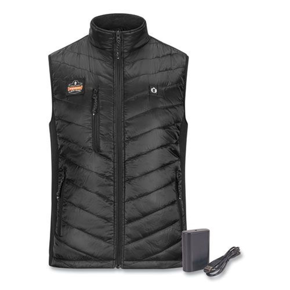 ergodyne Fleece/Polyester 4X-Large Black N-Ferno 6495 Rechargeable Heated Vest with Battery Power Bank