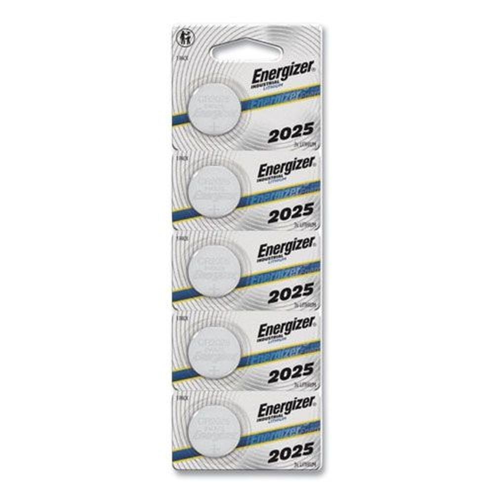 Energizer 3 Volt Industrial Lithium CR2025 Coin Battery With Tear-Strip Packaging, 100 count