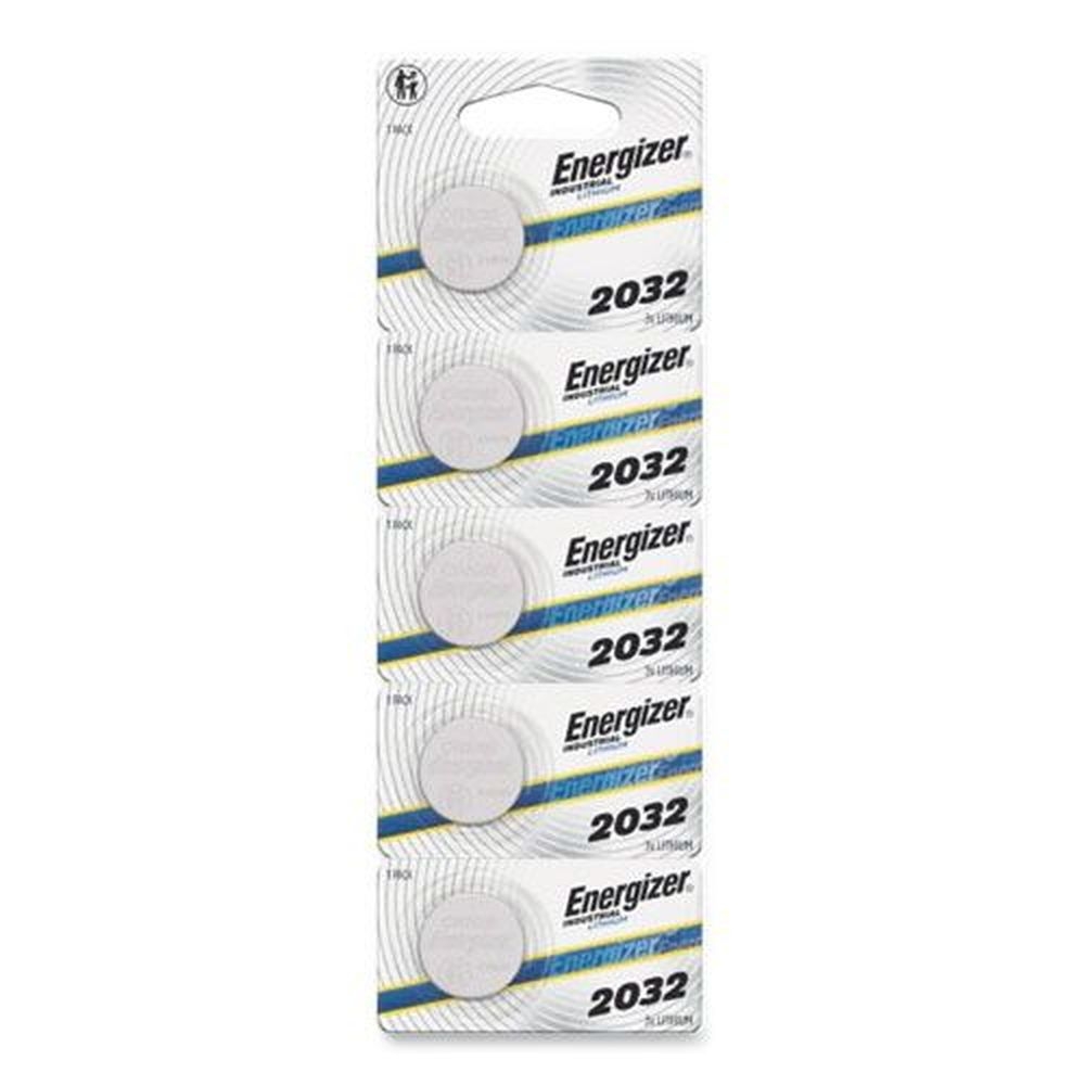 Energizer 3 Volt Industrial Lithium CR2032 Coin Battery with Tear-Strip Packaging, 100 count