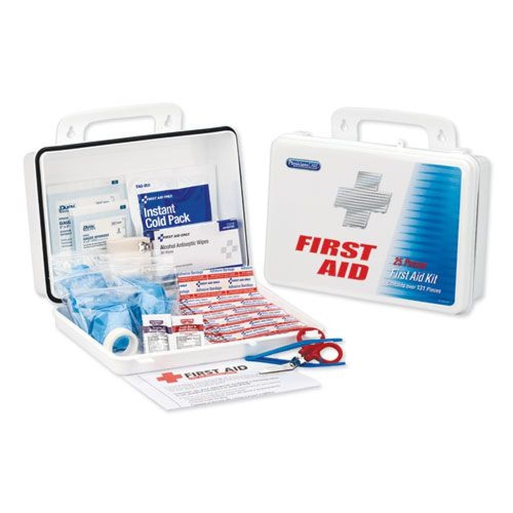 PhysiciansCare Office First Aid Kit for Up to 25 People - Plastic Case, 131 count