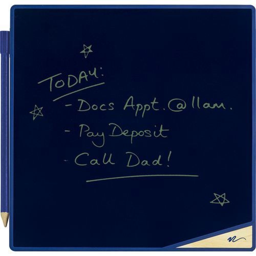 Boogie Board VersaTiles Black Surface Blue Plastic Frame Memo Board, 8.25 x 8.25 inch