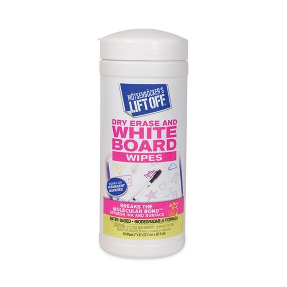 Motsenbockers LiftOff 7 x 12 inch Dry Erase Cleaner Cloth Wipes, 40 count -- 6 per case