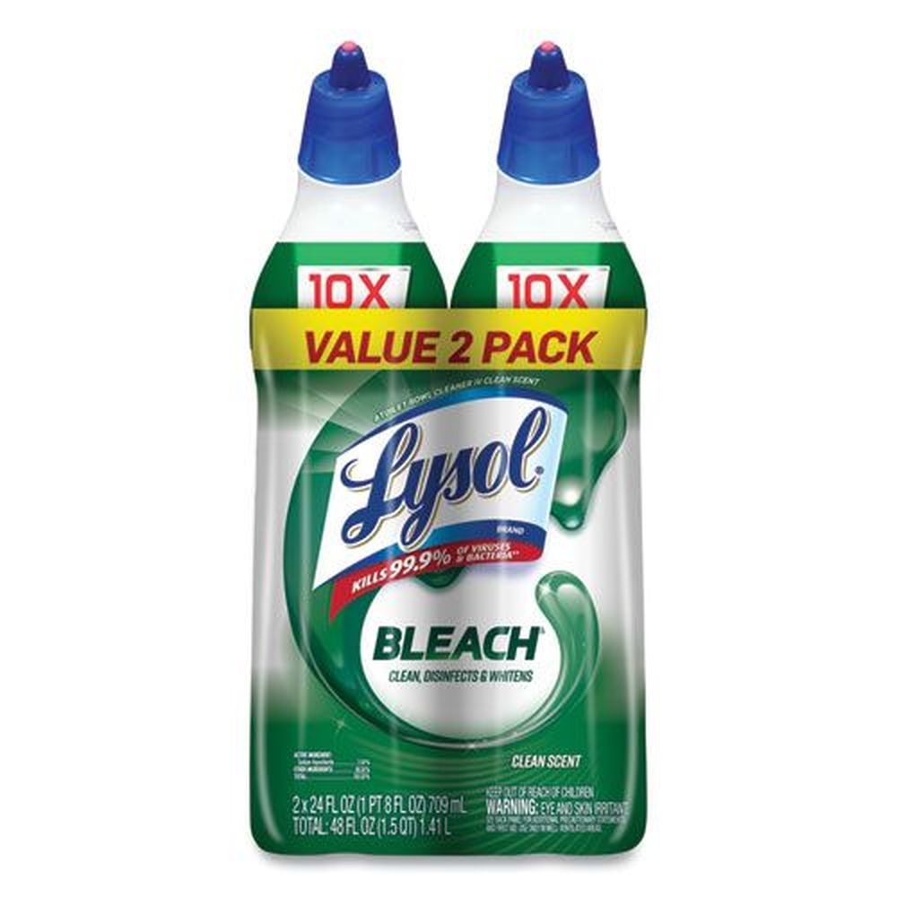 Lysol 24 Ounce Disinfectant Toilet Bowl Cleaner with Bleach, 2 count