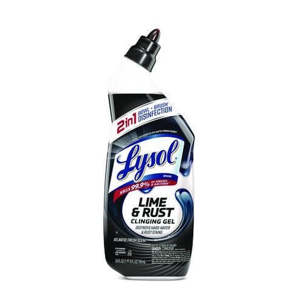 Lysol Disinfectant Toilet Bowl Cleaner with Lime and Rust Remover, 24 Ounce
