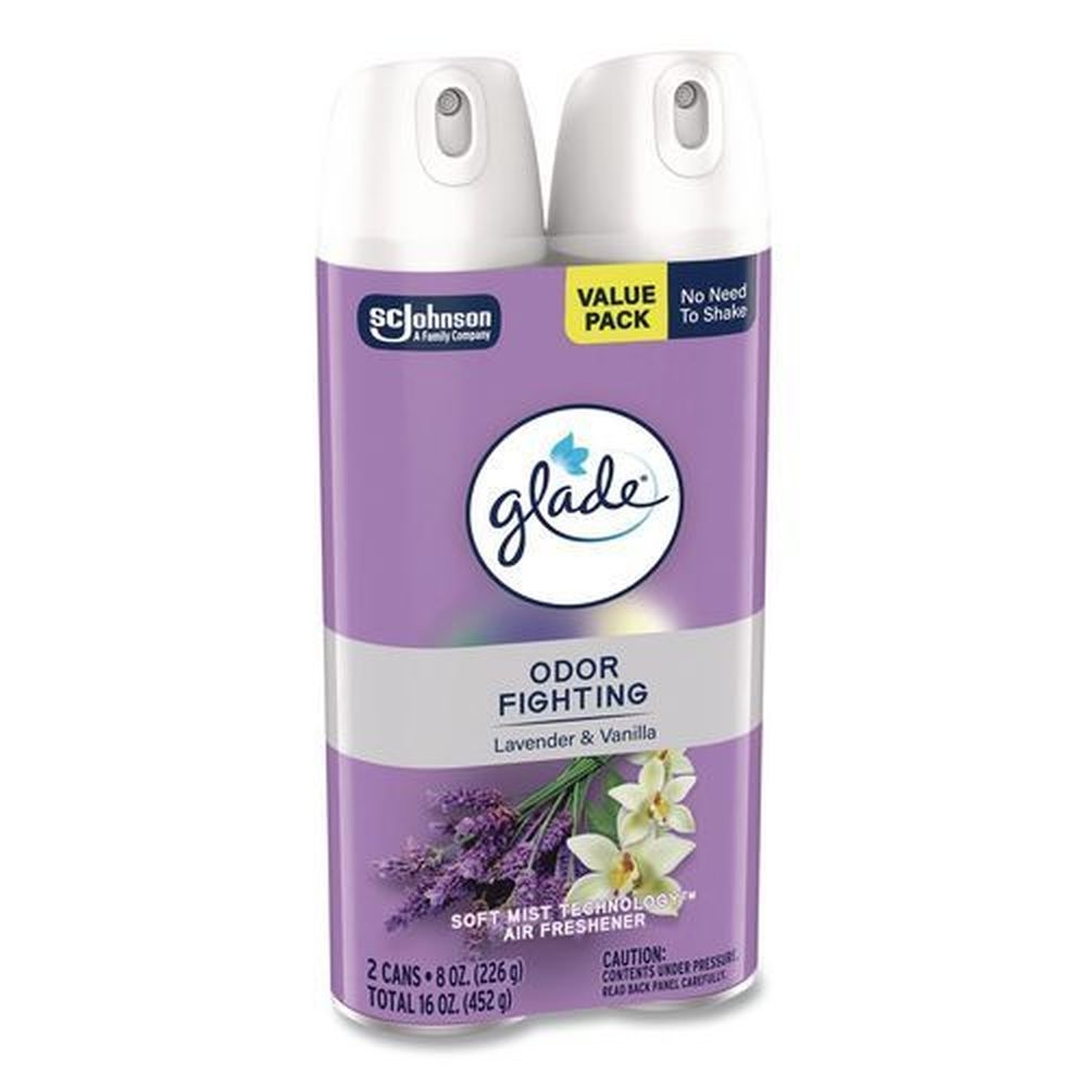 Glade 8.3 Ounce Lavender and Vanilla Scent Aerosol Air Freshener Spray, 2 count -- 3 per case