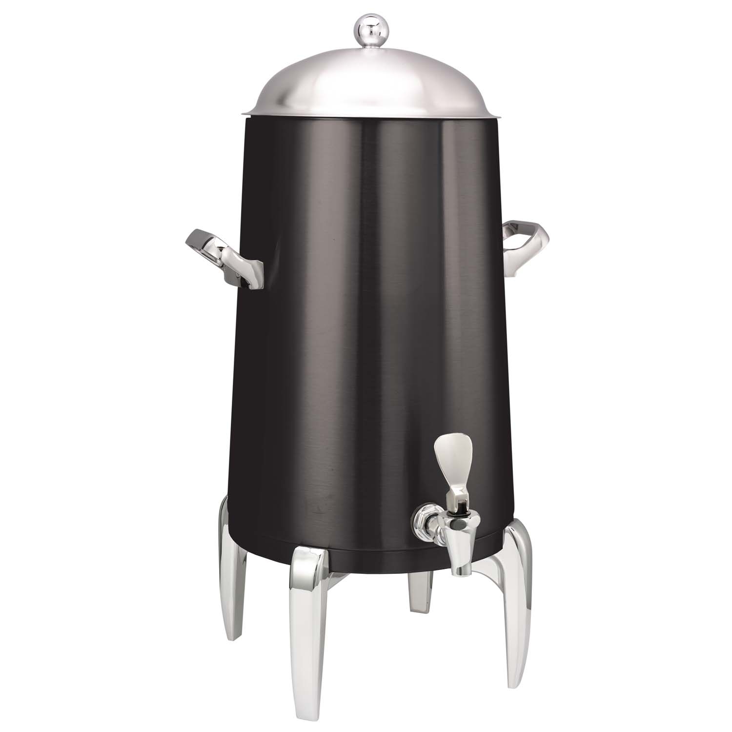 Service Ideas Flame Free Thermo-Urn Black Onyx Metallic Elements Modern Traditional Spigot Stainless Vacuum Insulated Urn, 5 Gallon Capacity