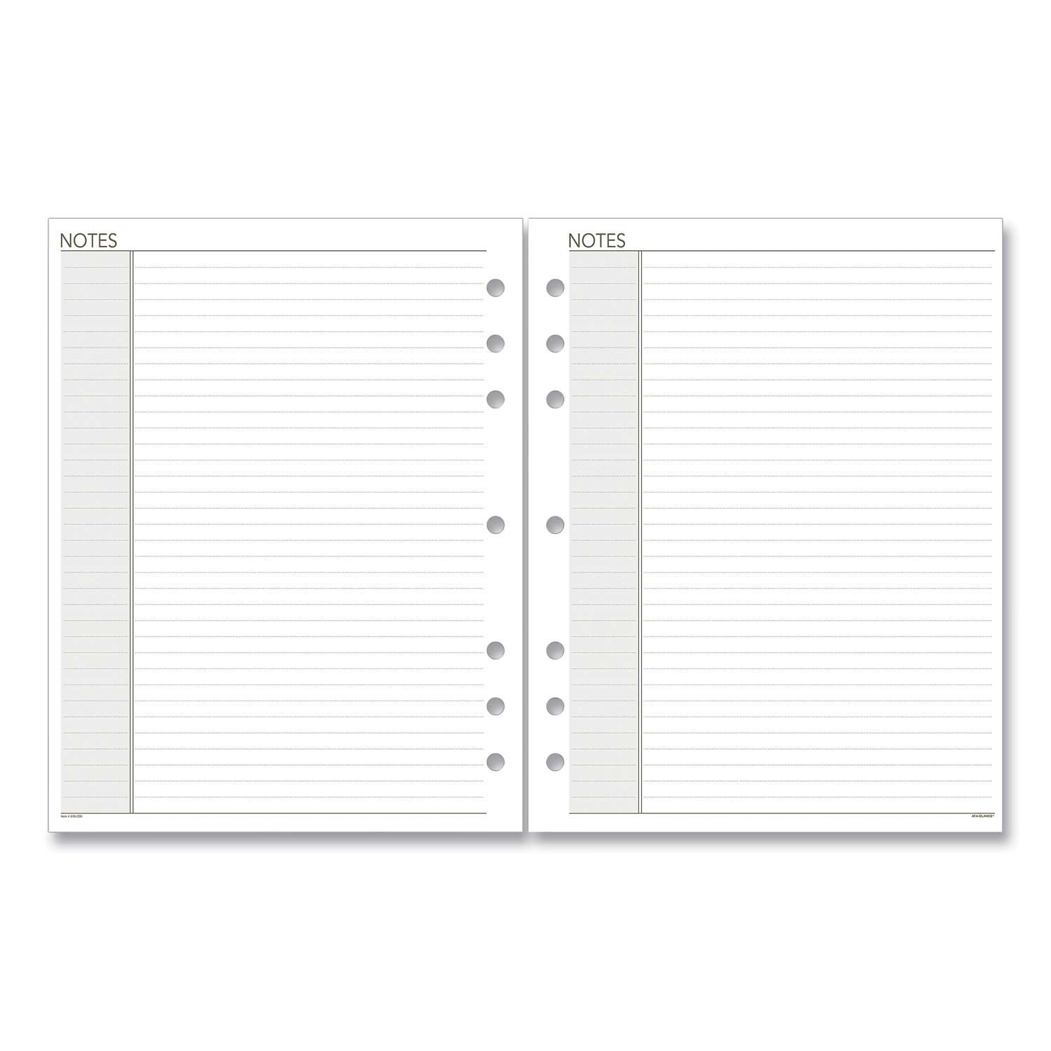 At-A-Glance White Sheets Undated Lined Notes Pages for Planners/Organizers, 8.5 x 5.5 inch
