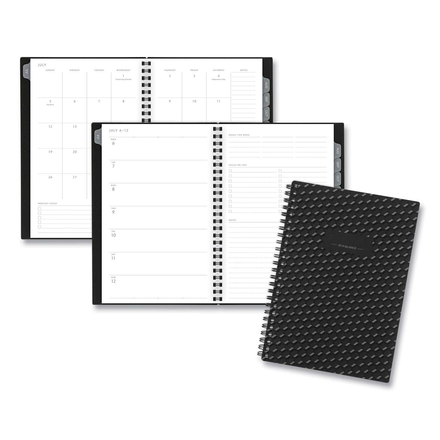 At-A-Glance Black Elevation Academic 2020-2021 Weekly and Monthly Planner, 8.5 x 5.5 inch