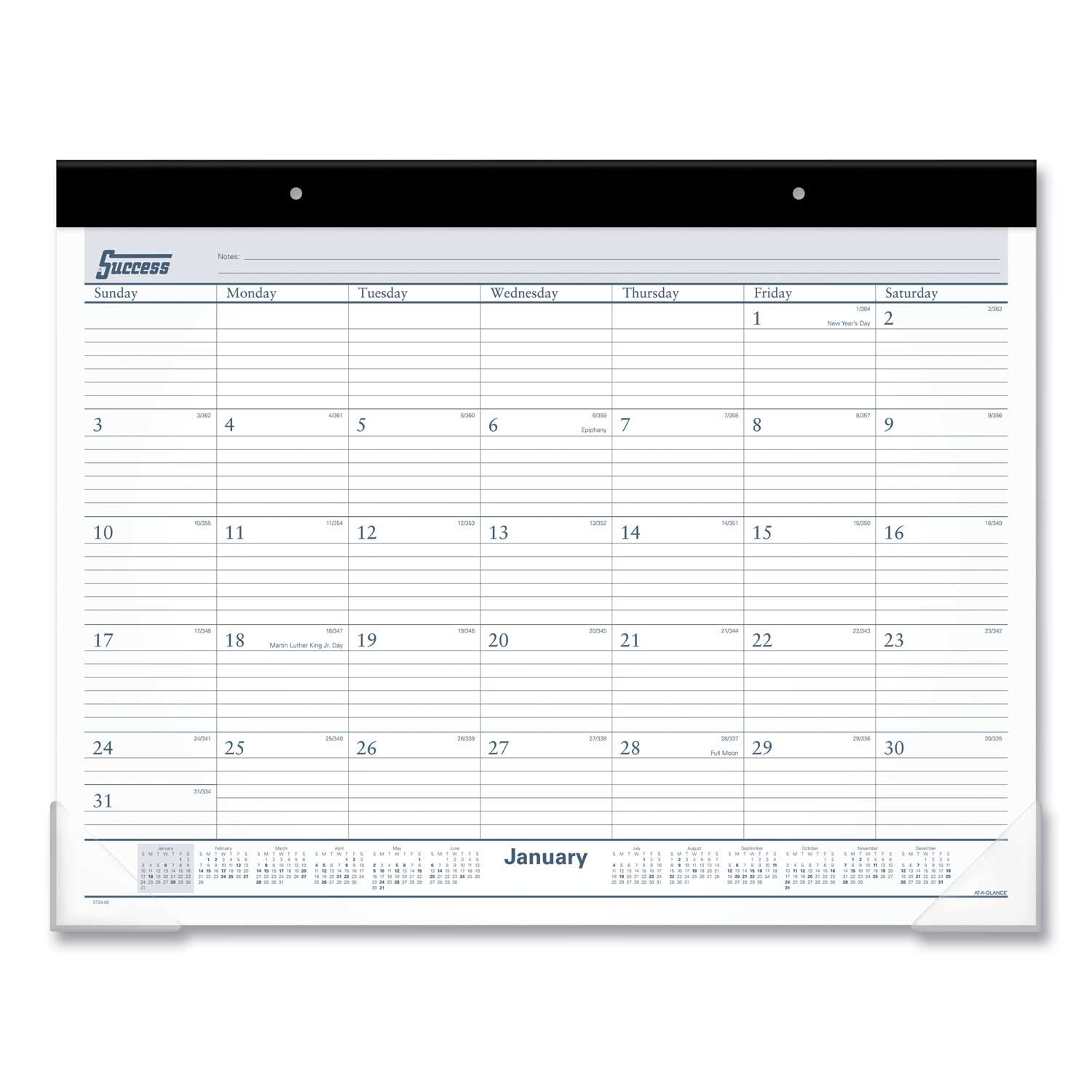At-A-Glance White Sheets Black Binding Desk Pad Calendar, 21.75 x 17 inch