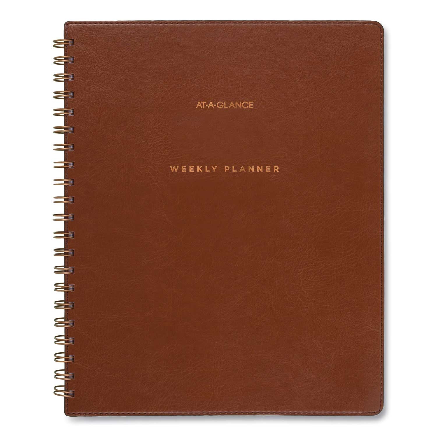 At-A-Glance Signature Collection Distressed Brown Cover Academic Weekly/Monthly Planner, 11.5 x 8 inch