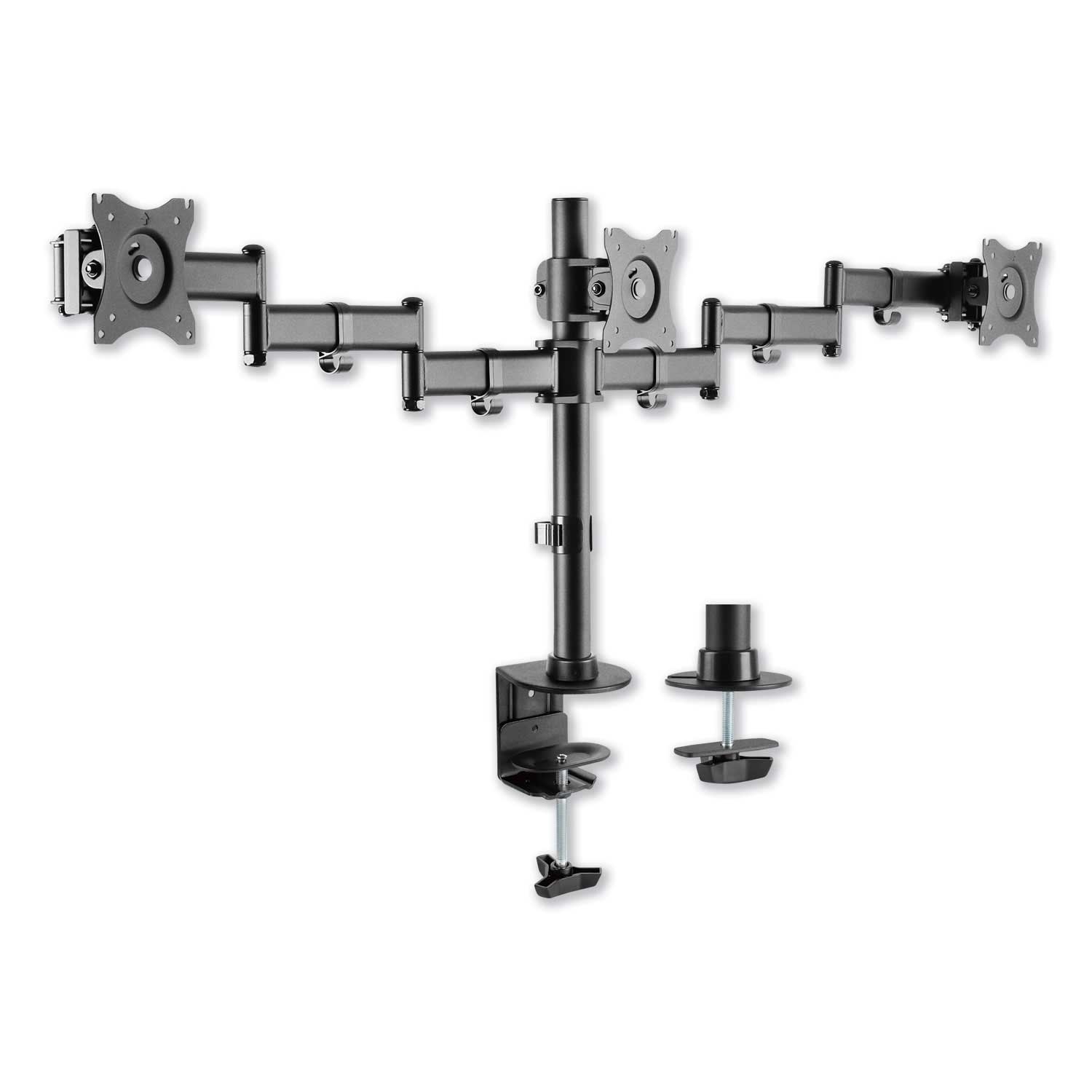 Alera AdaptivErgo Black Pole-Mounted Triple Monitor Arm