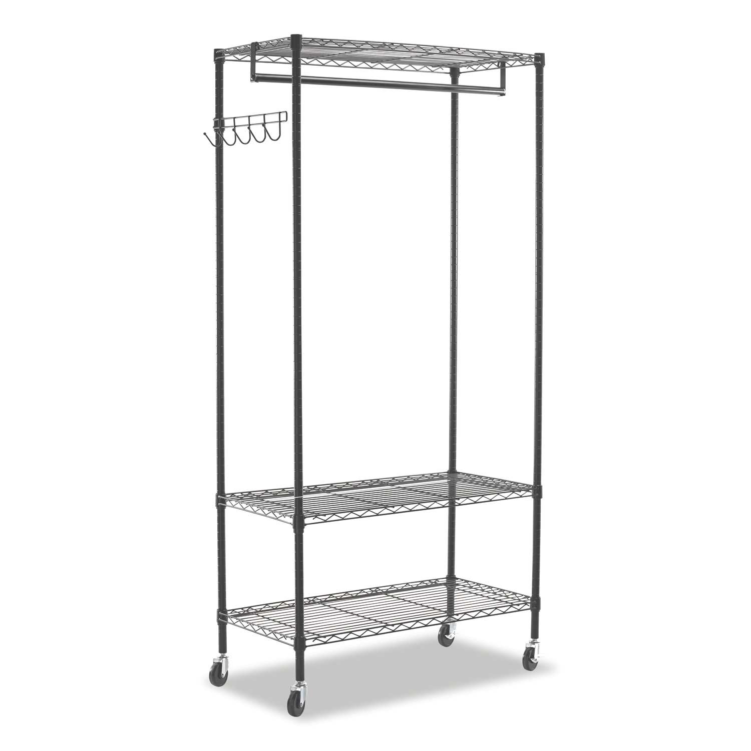 Alera Black Wire Shelving Garment Rack, 36 x 18 x 75 inch