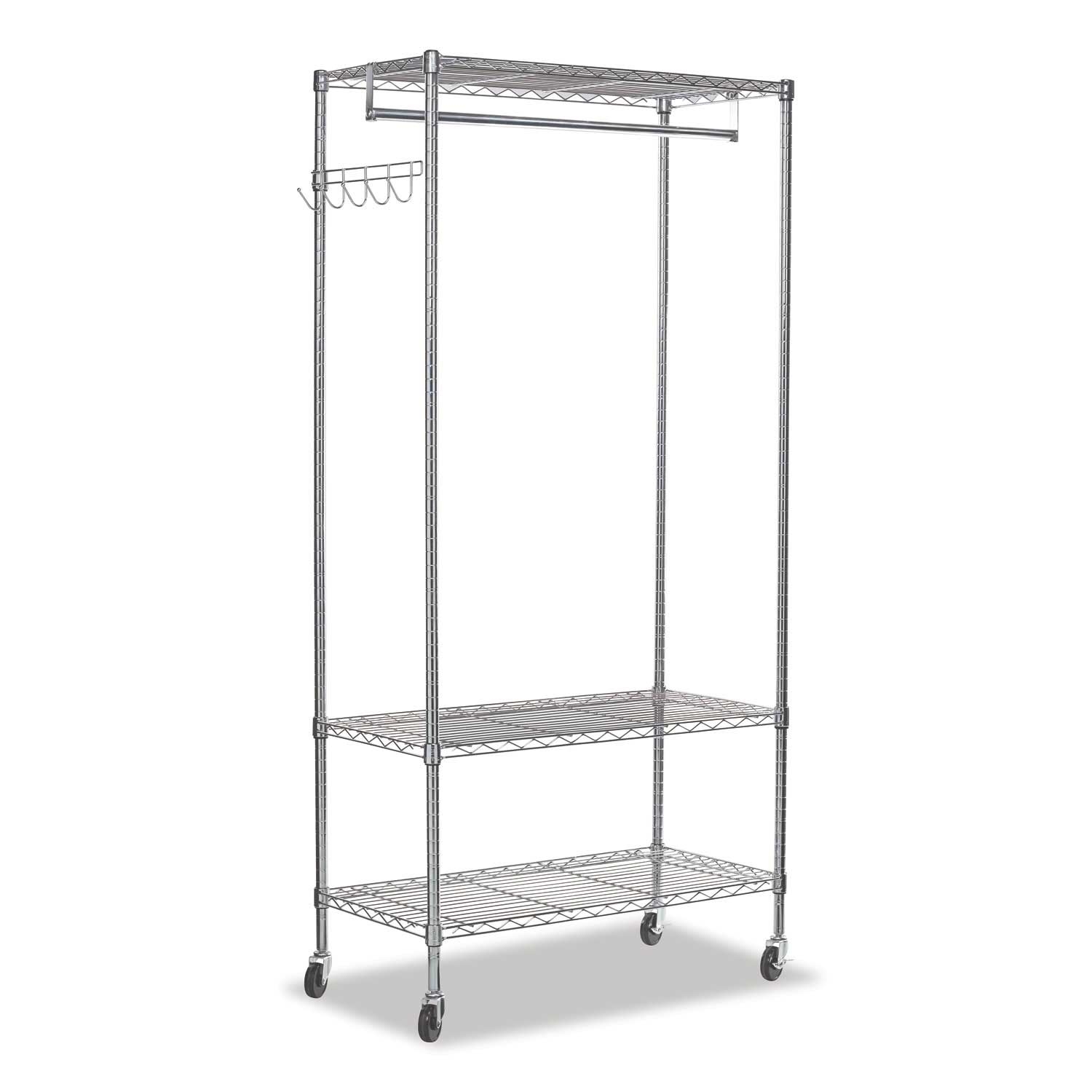 Alera Silver Wire Shelving Garment Rack, 36 x 18 x 75 inch