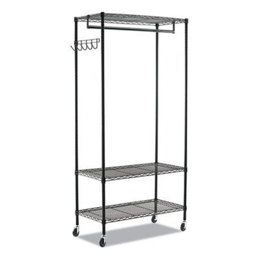 Alera Black Wire Shelving Garment Rack, 48 x 18 x 75 inch