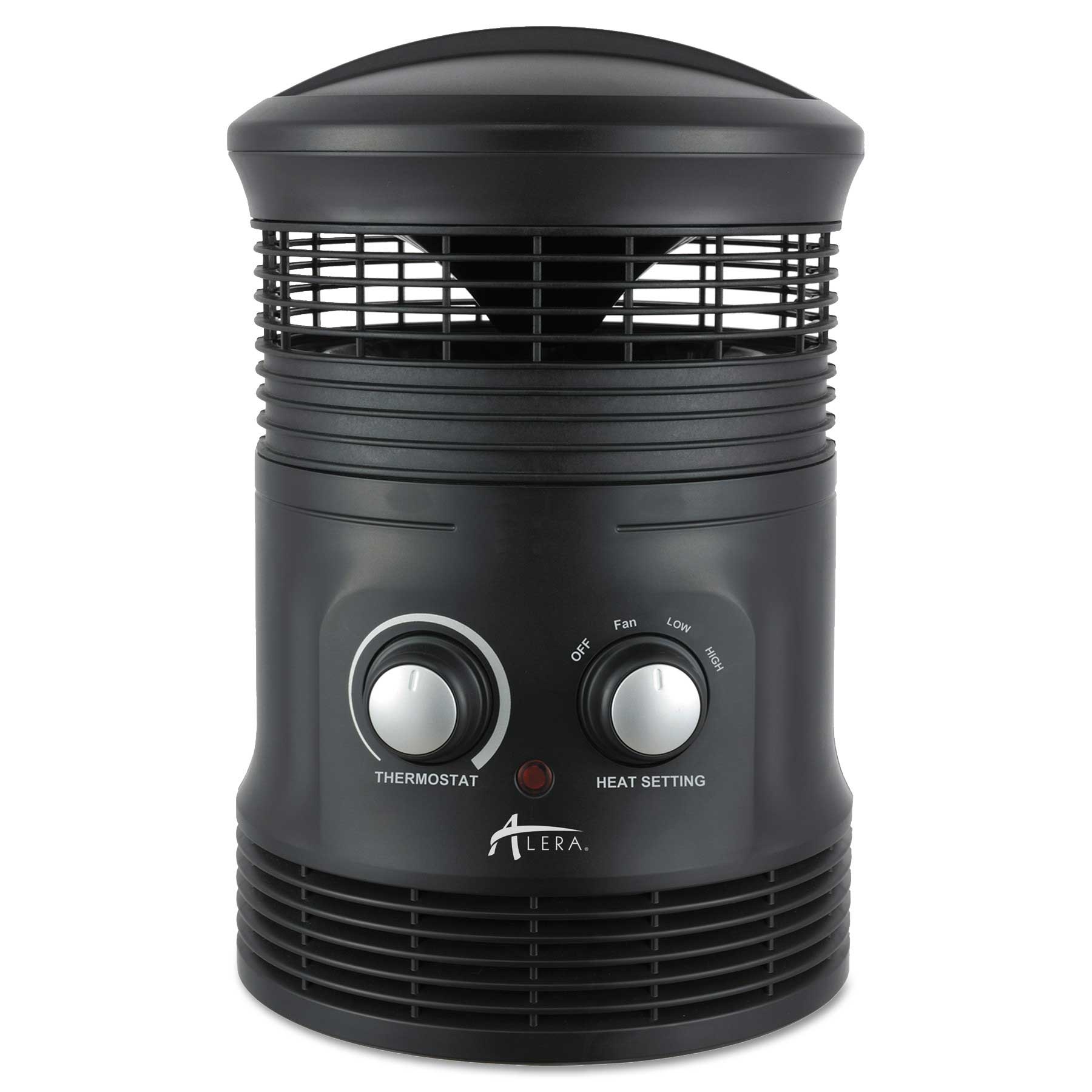 Alera Black 360 Degree Circular Fan Forced Heater, 8 x 8 x 12 inch