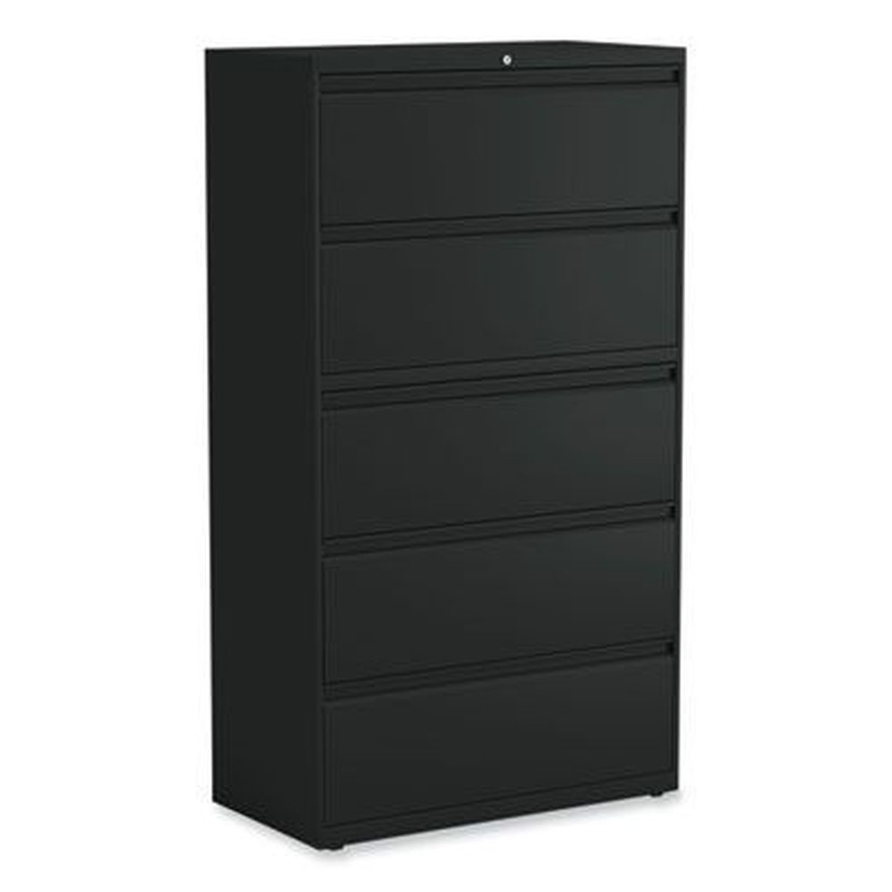 Alera Black 5 Legal/Letter/A4/A5-Size File Drawers Lateral File Cabinets, 36 x 18.63 x 67.63 inch
