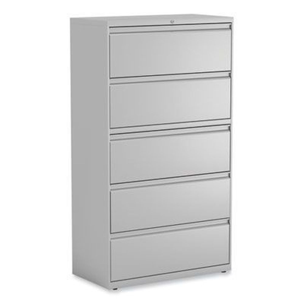 Alera Light Gray 5 Legal/Letter/A4/A5-Size File Drawers Lateral File Cabinets, 36 x 18.63 x 67.63 inch
