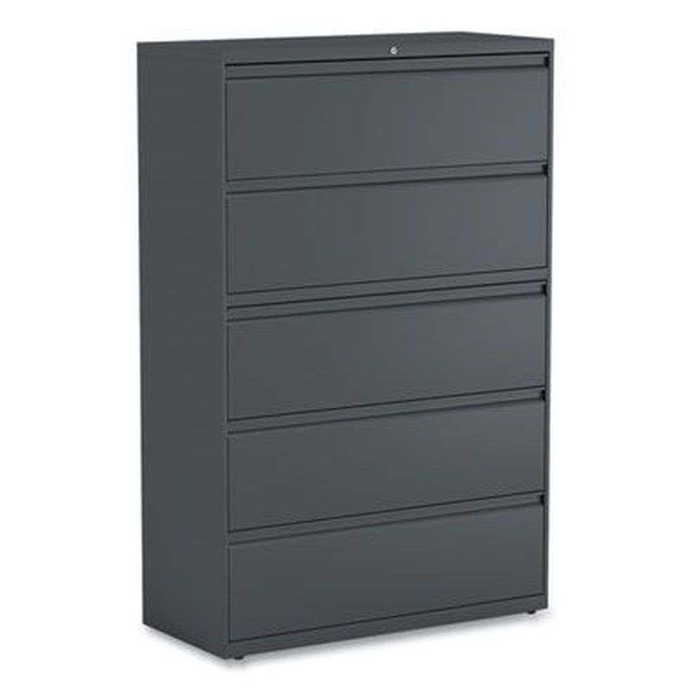 Alera Black 5 Legal/Letter/A4/A5-Size File Drawers Lateral File Cabinets, 42 x 18.63 x 67.63 inch