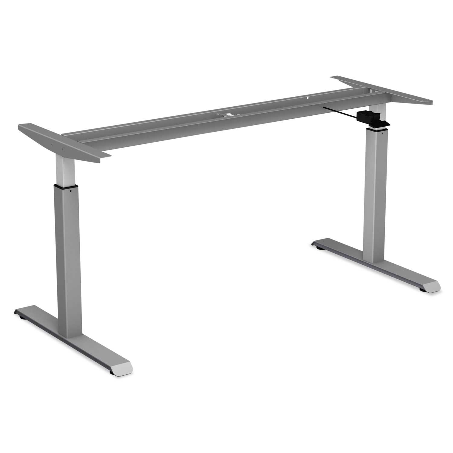 Alera Gray Pneumatic Height-Adjustable Table Base, 26 1/4 to 39 3/8 inch High