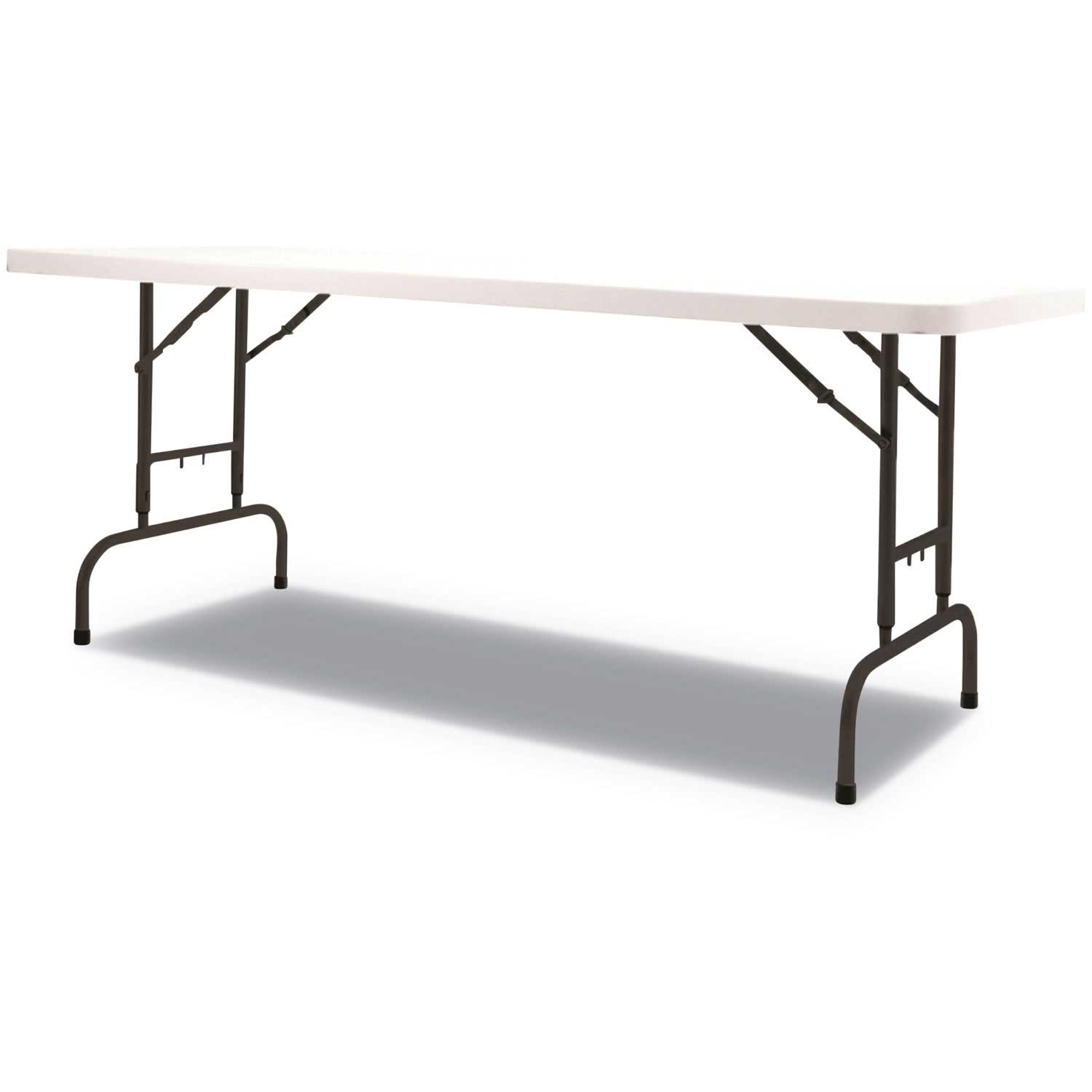 Alera White Adjustable Height Plastic Folding Table, 72 x 29 5/8 x 29 1/4 To 37 1/8 inch