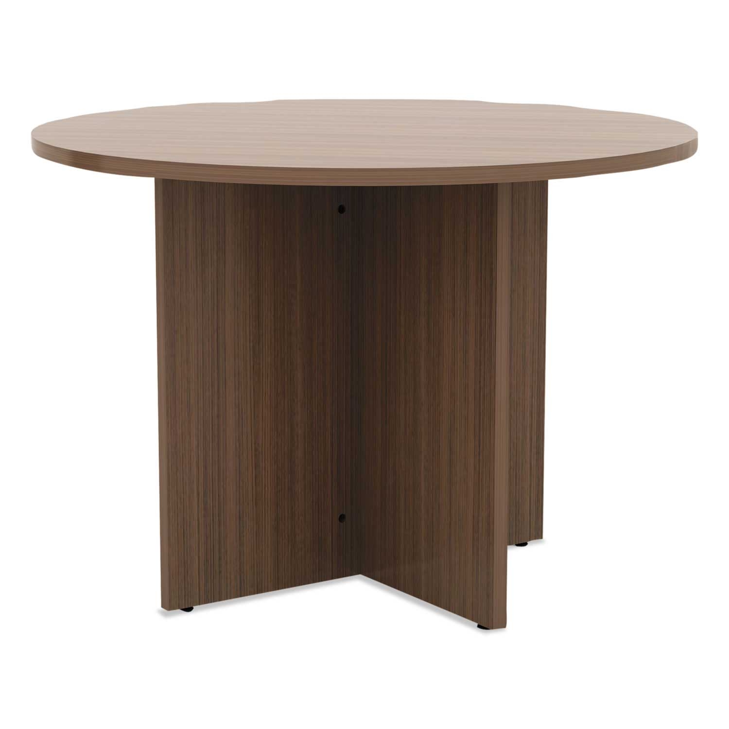 Alera Valencia Modern Walnut Round Conference Table with Legs, 29 1/2 x 42 x 42 inch