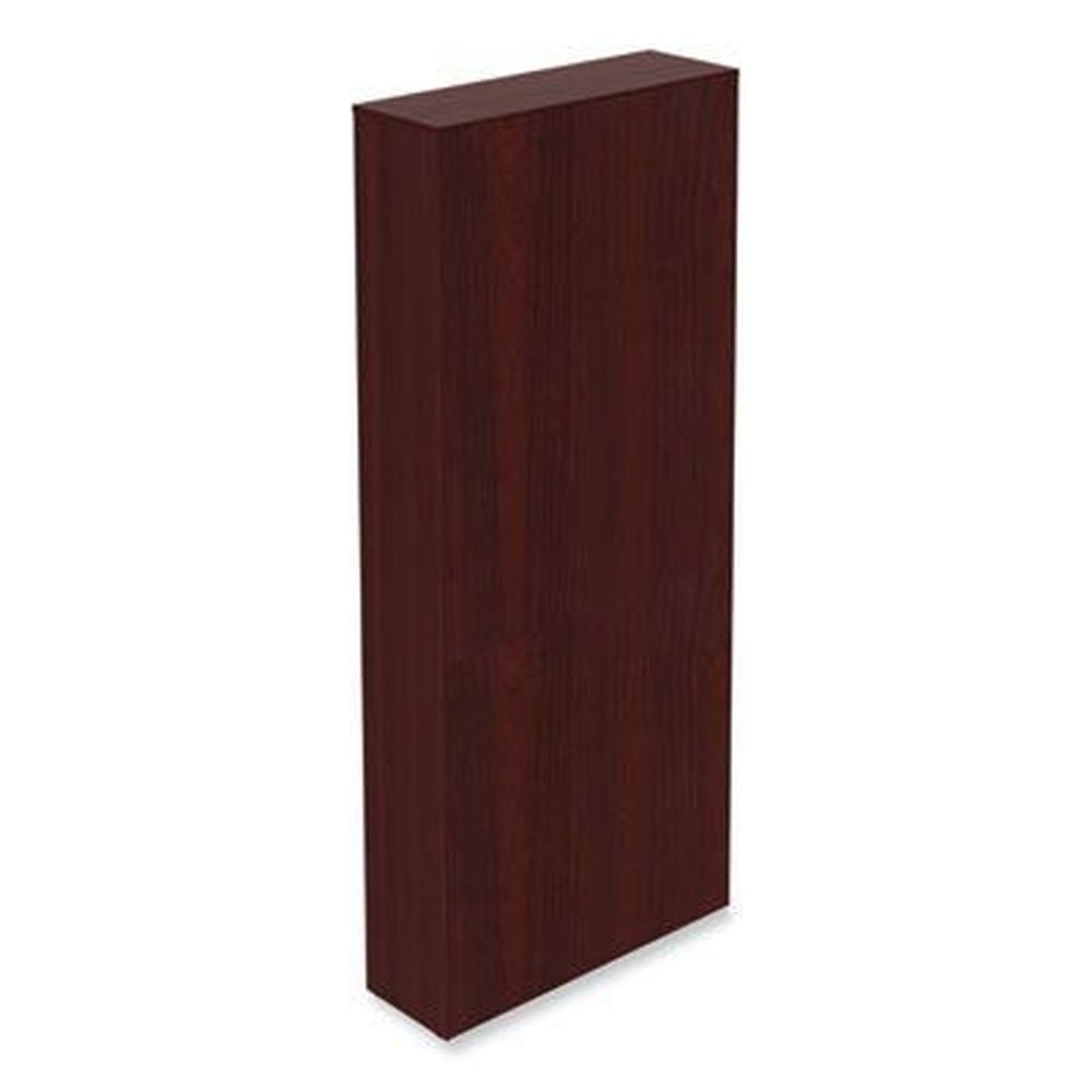 Alera Valencia Series Mahogany Seven Shelf Square Corner Bookcase, 35.63 x 11.81 x 83.86 inch