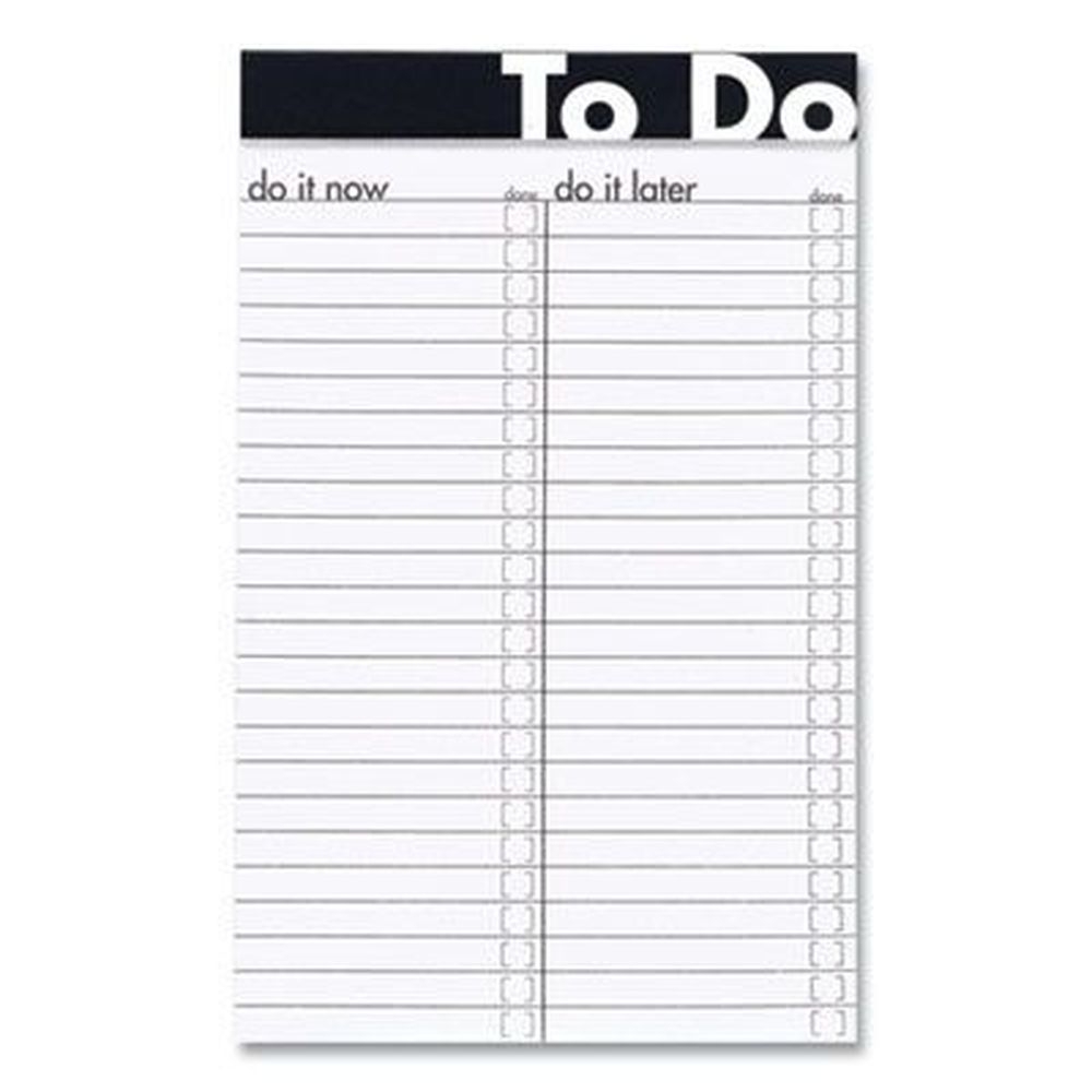 Ampad List-Management Format To Do Notepads with Randomly Assorted Headband Colors, 50 White 5 x 8 inch Sheet