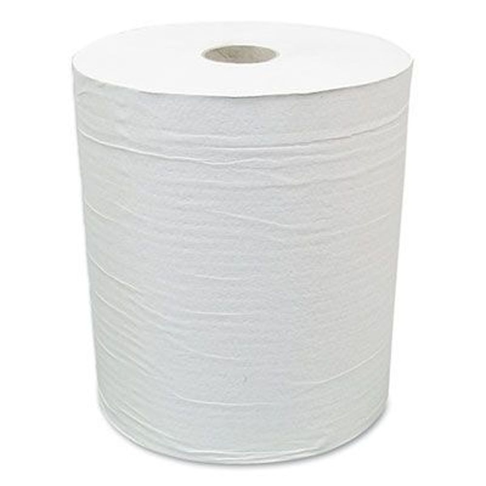 American Paper Converting White 1-Ply Hardwound Eco Green Paper Towel Roll, 7.88 inch x 800 Feet -- 6 per case