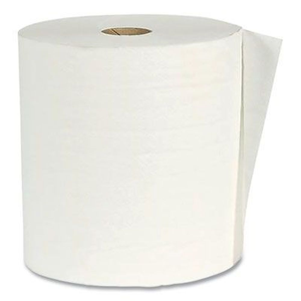 American Paper Converting White 1-Ply Hardwound Virgin Paper Towel Roll, 7.88 inch x 800 Feet -- 6 per case