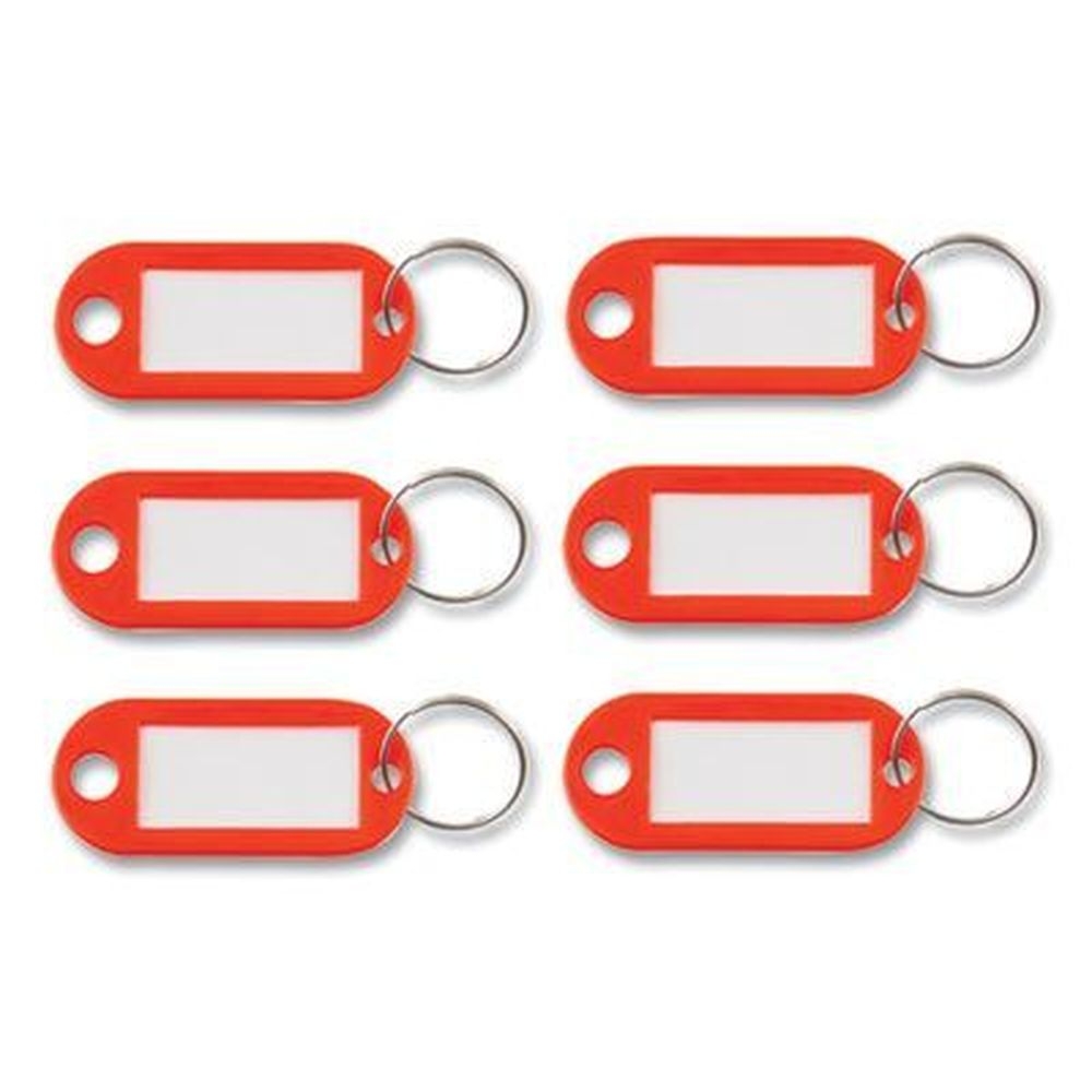 Advantus Red Key Tags Label Window, 0.88 x 0.19 x 2 inch -- 6 per pack