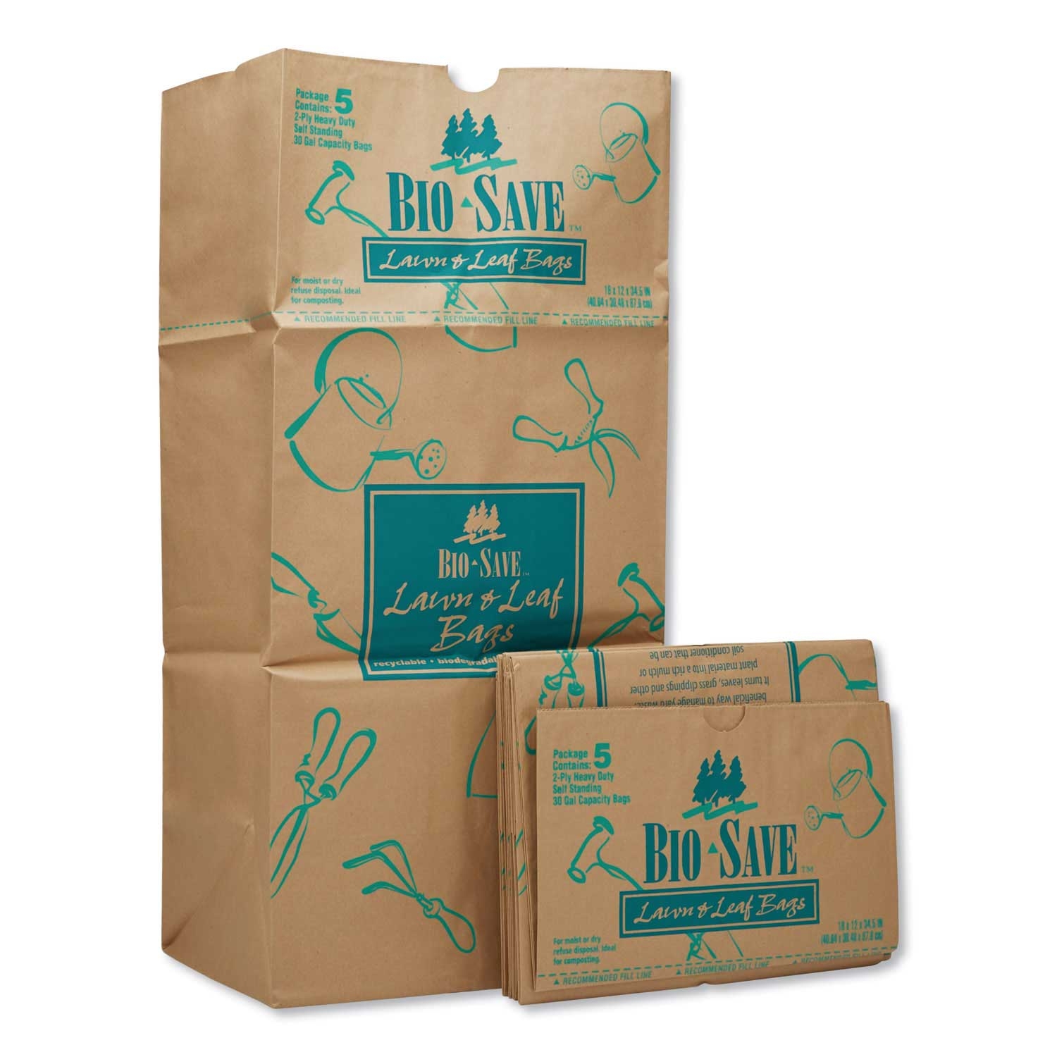 General Kraft Lawn and Leaf Bag, 16 x 35 inch -- 50 per case