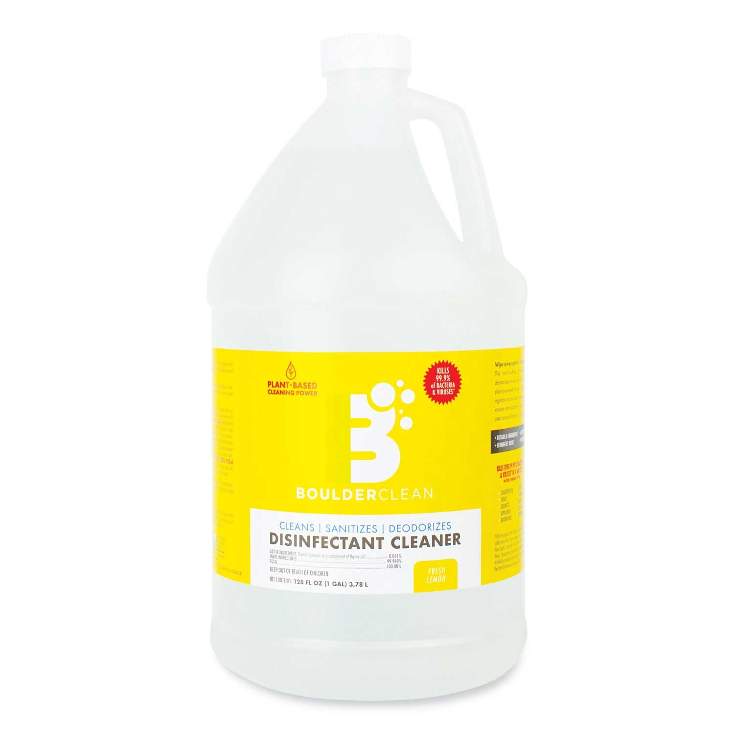 1908 Brands Lemon Scent Disinfectant Cleaner, 128 Ounce Bottle -- 4 per case