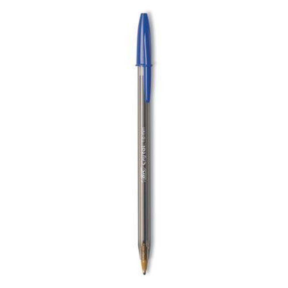 BIC Cristal Xtra Bold 1.6 mm Blue Ink/Clear Barrel Ballpoint Pen Stick -- 24 per Pack